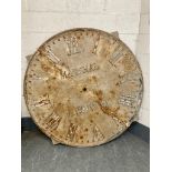 A Continental cast iron clock dial, 'Marchal A Montmedy', diameter 150 cm.