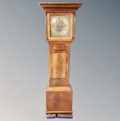 A 19th century inlaid mahogany longcase clock with brass dial,