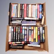 Two boxes of hard backed books - Mark Billingham, P D James, Richard Osman,