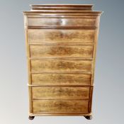 A 19th century Scandinavian mahogany seven drawer chest on chest