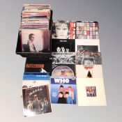 A crate of vinyl records to include The Who, U2, Thin Lizzy, Paul Simon, Paul Young, Small Faces,