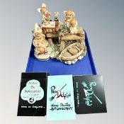 A tray of seven Pendelfin figures - Dandy, Auctioneer, Duffy, Buster etc (3 boxed),