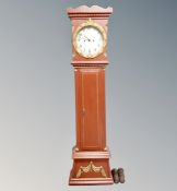 A Scandinavian painted longcase clock with pendulum and weights
