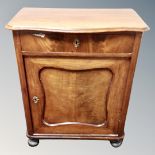 A 19th century mahogany side cabinet fitted a drawer