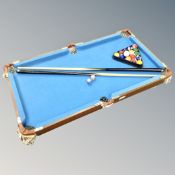 A 3' child's table top snooker table with accessories