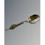 A large Indian silver serving spoon, 123.0g.