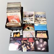 A crate of vinyl records to include Queen, Rainbow, Roxy Music, Black Sabbath, Boom Town Rats,