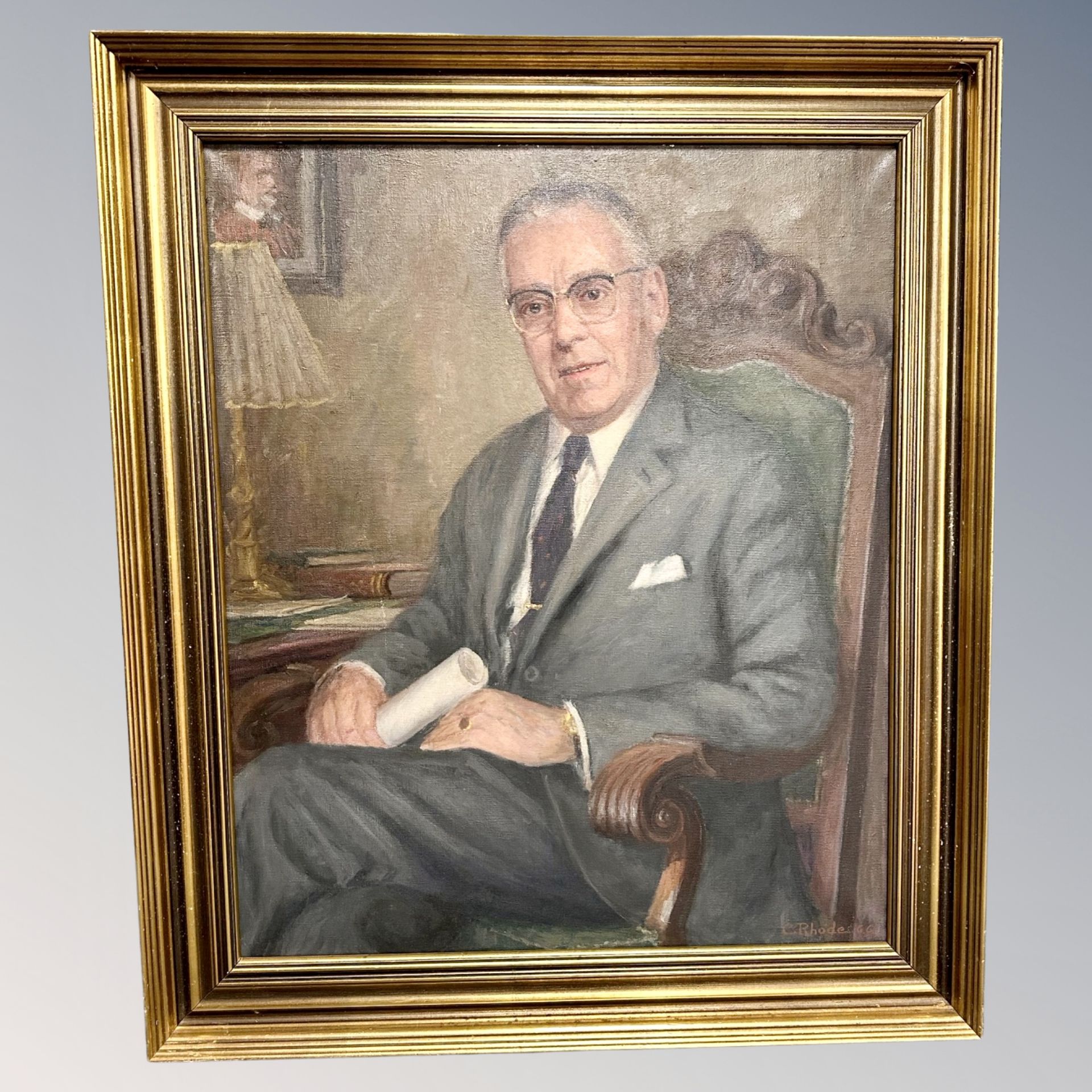 C Rhode : Portrait of a gentleman, oil on canvas,