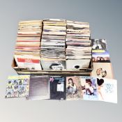 A box of large quantity of mid 20th century and later vinyl 7" singles to include Prince, OMD,