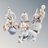 Four Lladro clown figures - 5278, 5811, 5273 and 5813.