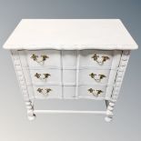 A 20th century painted Scandinavian three drawer chest