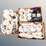 Three boxes of assorted ceramics, Marks & Spencer, Royal Doulton tea, dinner ware, jugs, china,