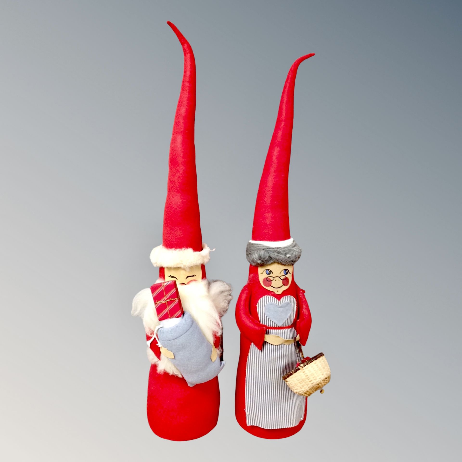Two 20th century floor standing figures - Santa and Mrs Claus