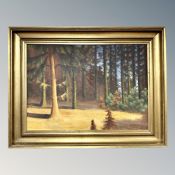 Rincke Edsbung : A view in a forest, oil on canvas,