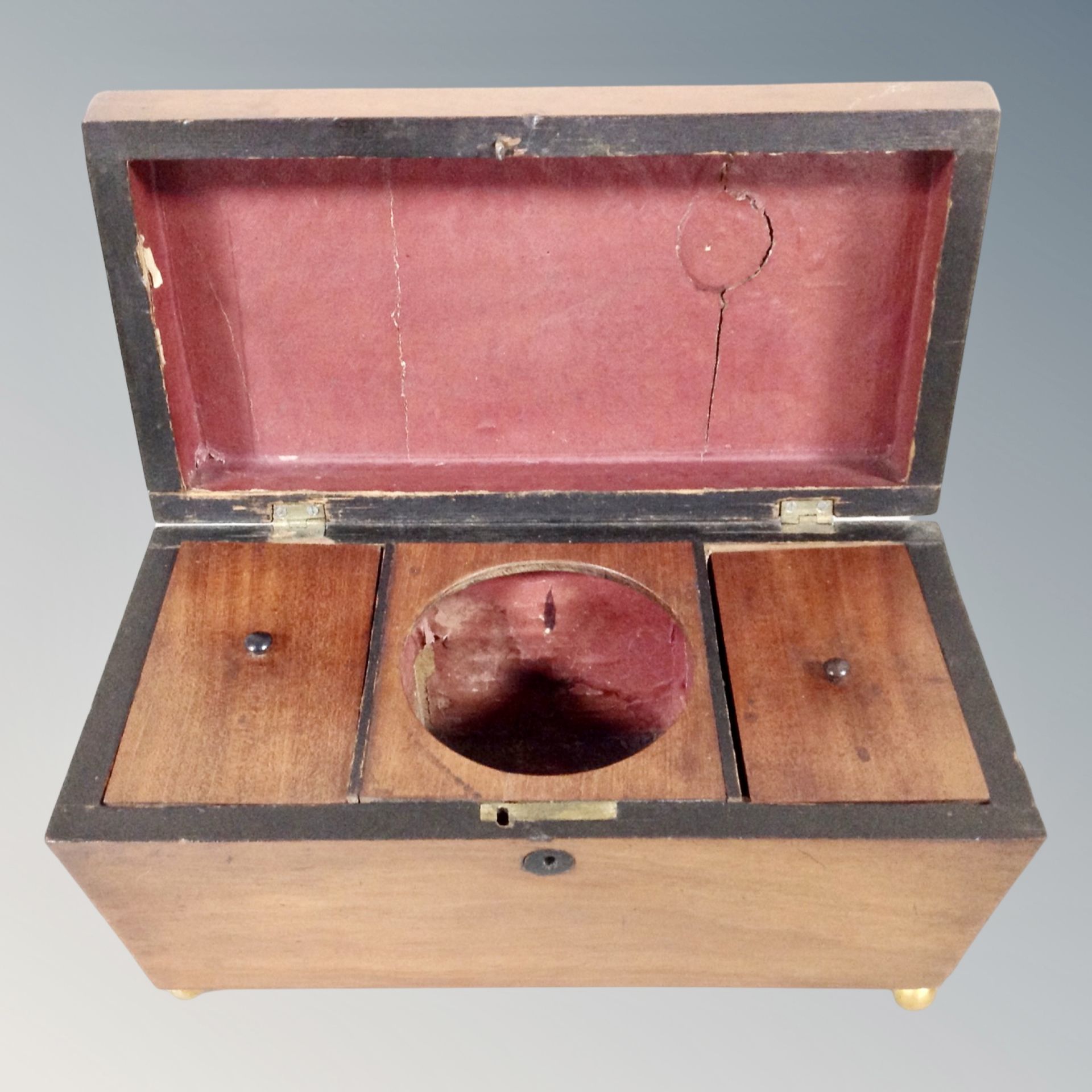 A 19th century mahogany sarcophagus tea caddy - Image 2 of 2