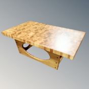 A Danish pine butcher's block style coffee table