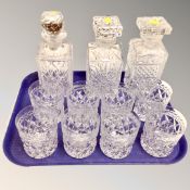 A tray of eight good quality crystal whisky glasses,