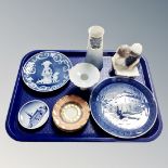 A tray of eight pieces of Royal Copenhagen and Bing & Grondhal porcelain