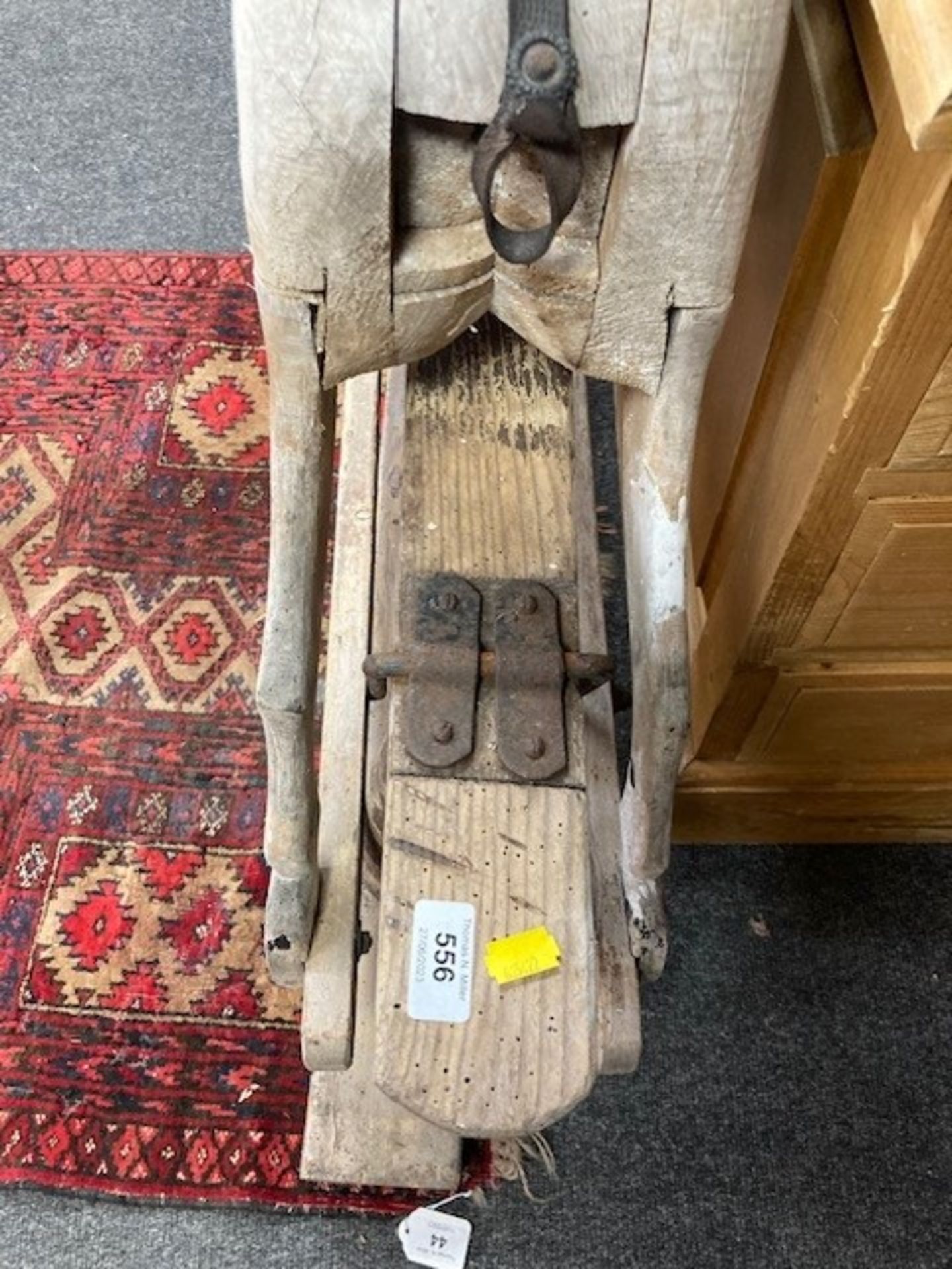 An antique wooden rocking horse, height 82 cm x length 93 cm. - Image 3 of 4