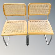 A pair of Breuer Cesca designed kitchen chairs in metal legs