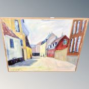 Continental School : Figures in a street, oil on canvas,