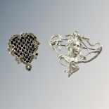 Two vintage silver brooches