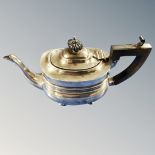 A silver teapot, London 1916.