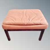 A 20th century Danish brown leather footstool