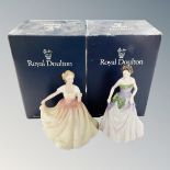 Two Royal Doulton figures of the Year 1995, Deborah HN 3644 and 1997 Jessica HN 3850,