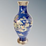 A Crown Devon gilded vase in an oriental style, height 46.