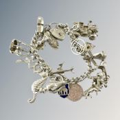 A silver charm bracelet