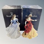 Two Royal Doulton figures of the Year 1196 Belle HN 3703 and Rebecca HN 3041,