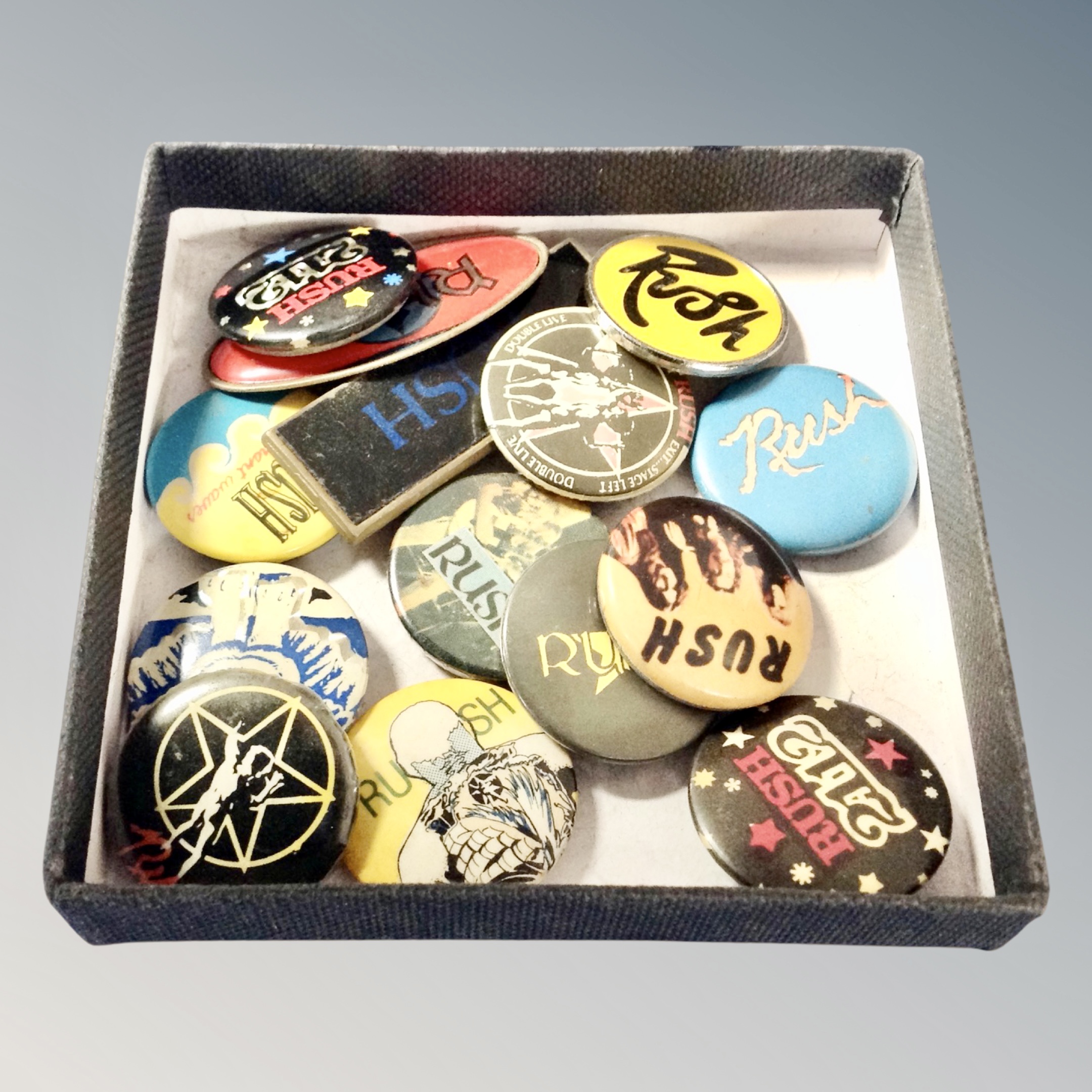 A collection of fourteen rare Rush pin badges, - Image 2 of 2