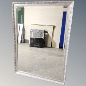 A classical style silvered framed bevelled mirror
