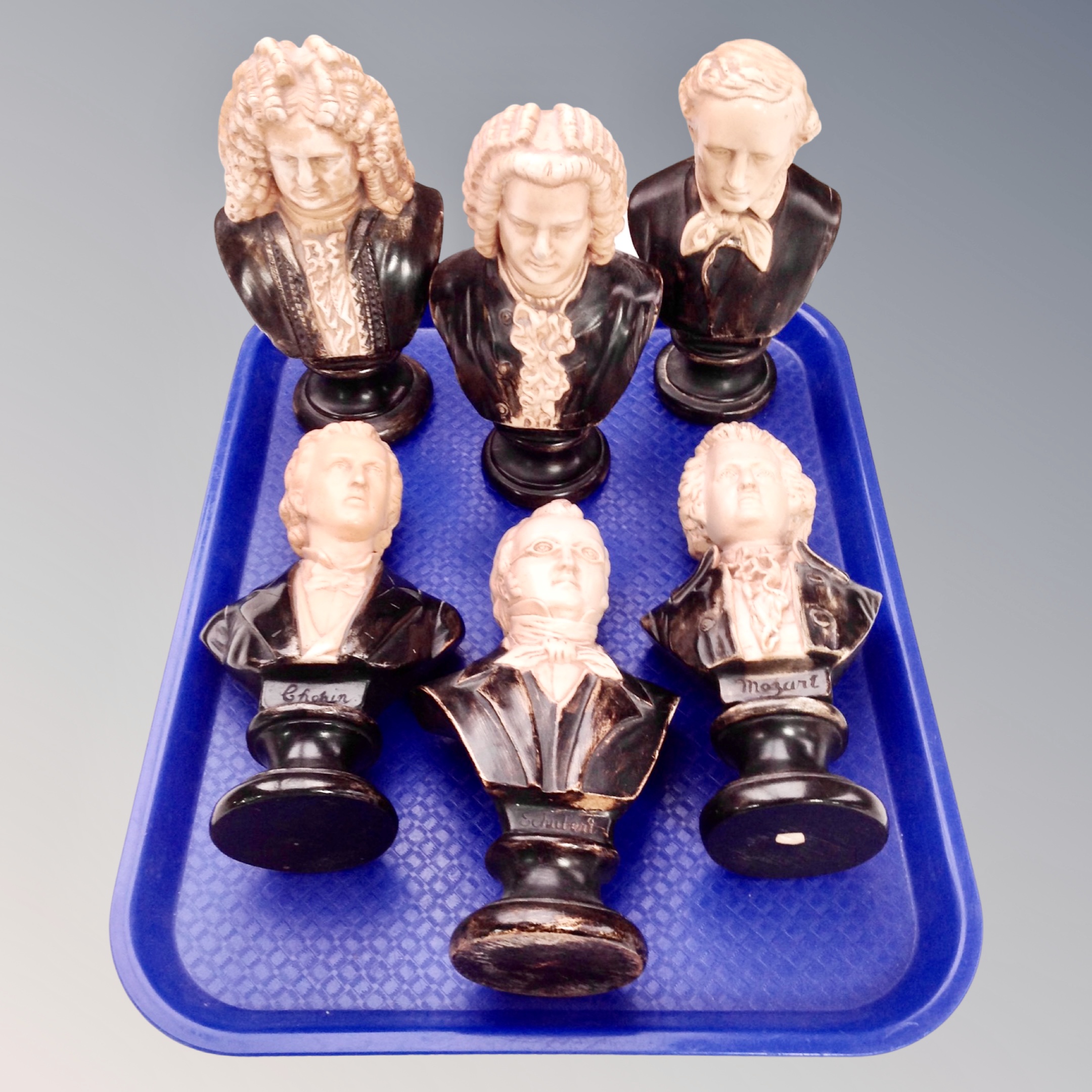 Six busts of music composers