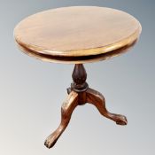 A far Eastern mahogany Victorian pedestal table