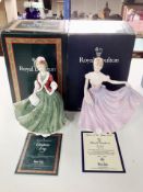 Two Royal Doulton figures - Figure of the year 2000 Rachel HN 3976 and Christmas day 2000 HN 4242,