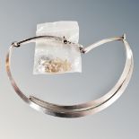 A Cecil Jeana Paris silver plated choker together with a silver gilt necklace and further silver
