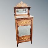 A 19th century marquetry inlaid mirrored door music cabinet by John Walsh,