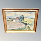Continental School : Rural landscape, oil on canvas,