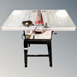 A Performance 254mm table saw on stand