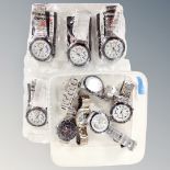 A box of ten assorted Gentleman's dress watches