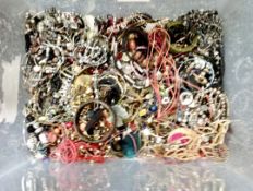 A crate of costume jewellery