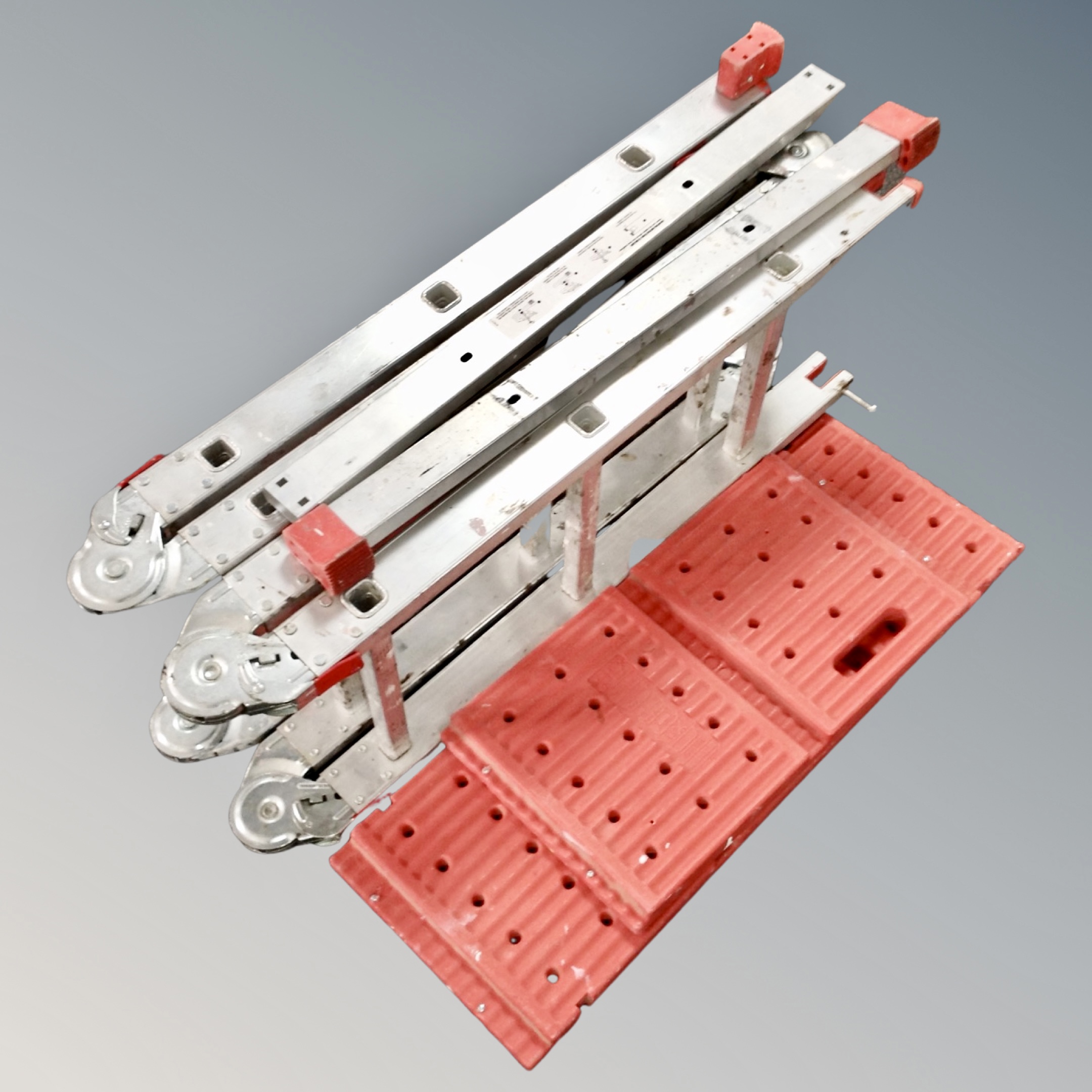 An Abru multi function ladder with platform