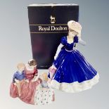 Two Royal Doulton figures Bedtime Story HN 2059 and Figure of the Year 1992 Mary HN 3375