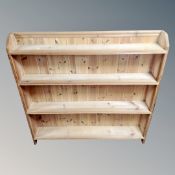 A set of pine bookshelves,