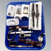 A tray of watches, Citroen, Accurist,