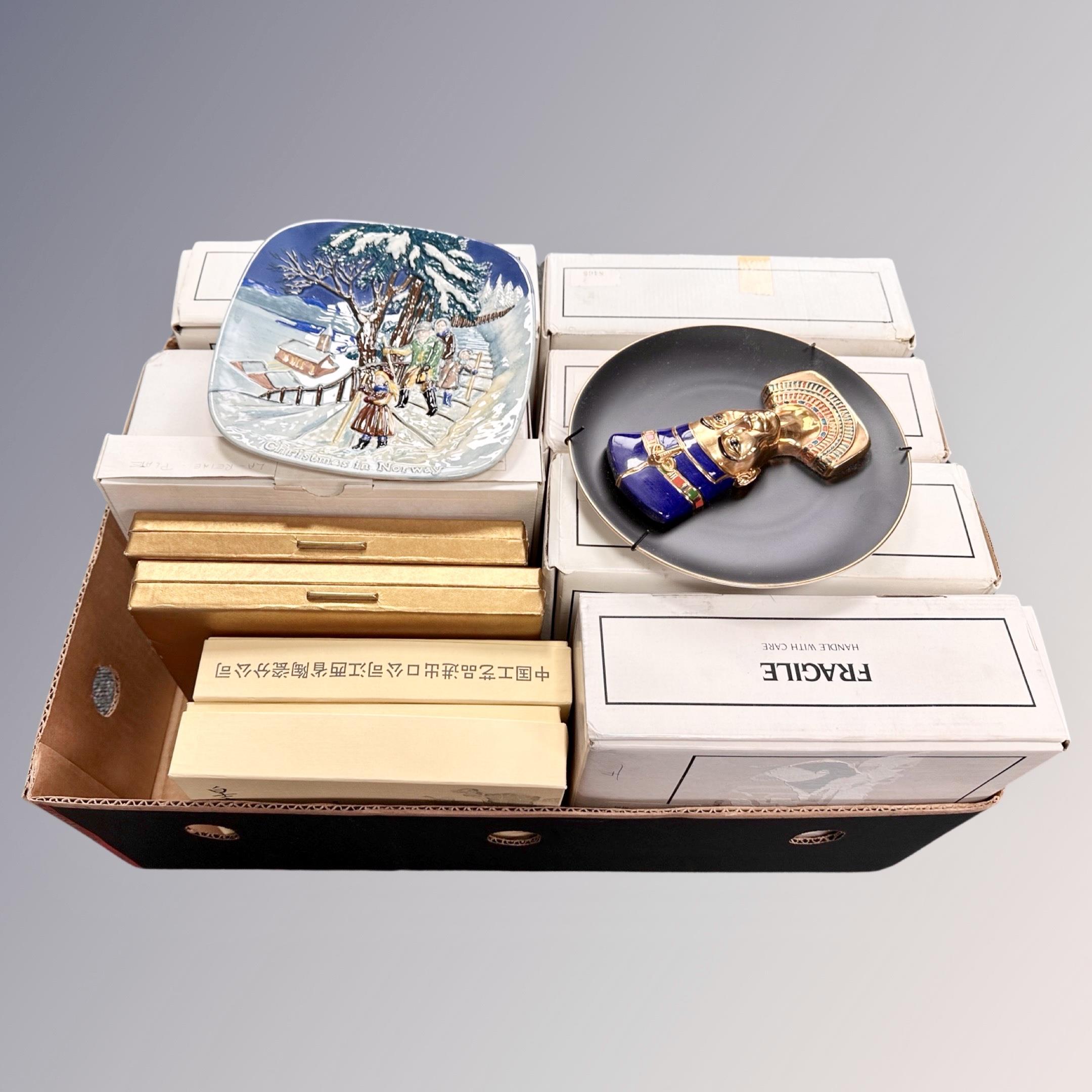 A box containing collector's plates, Royal Doulton,