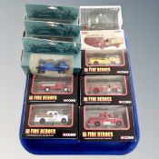 A tray of ten Corgi die cast vehicles : Morris Minor, Thornycroft box van,