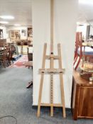 A large folding wooden artist's easel